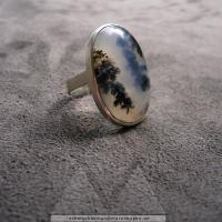 Ring, Dendriten-Chalcedon, Silver